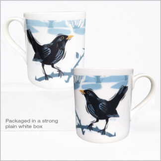 GIFT: BLACKBIRD DOUBLE SIDED BONE CHINA MUG