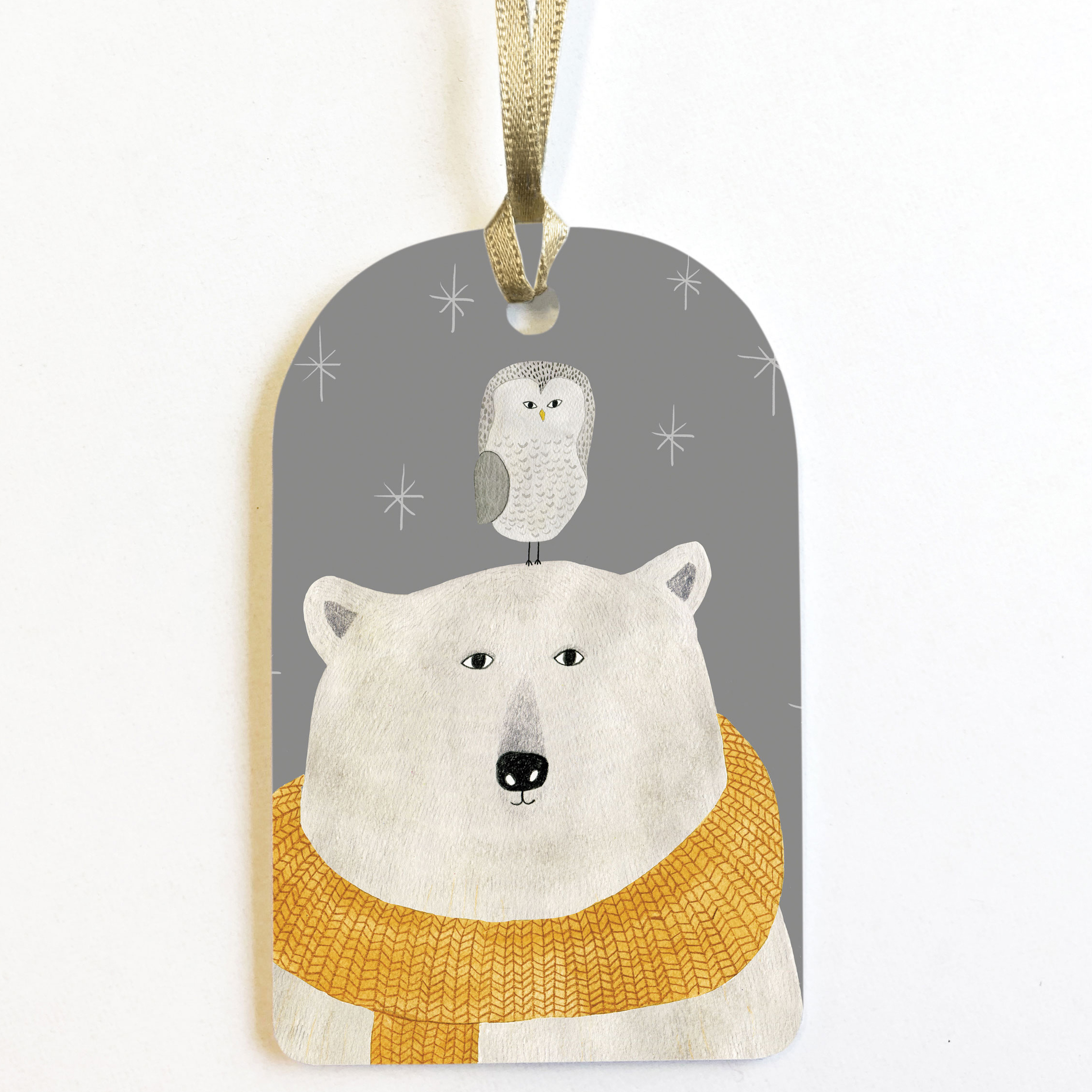 PACK OF 8 POLAR BEAR & OWL GIFT TAGS