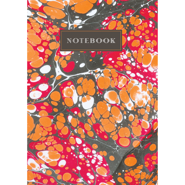 NB16 MARBLING NOTEBOOK (orange/red)